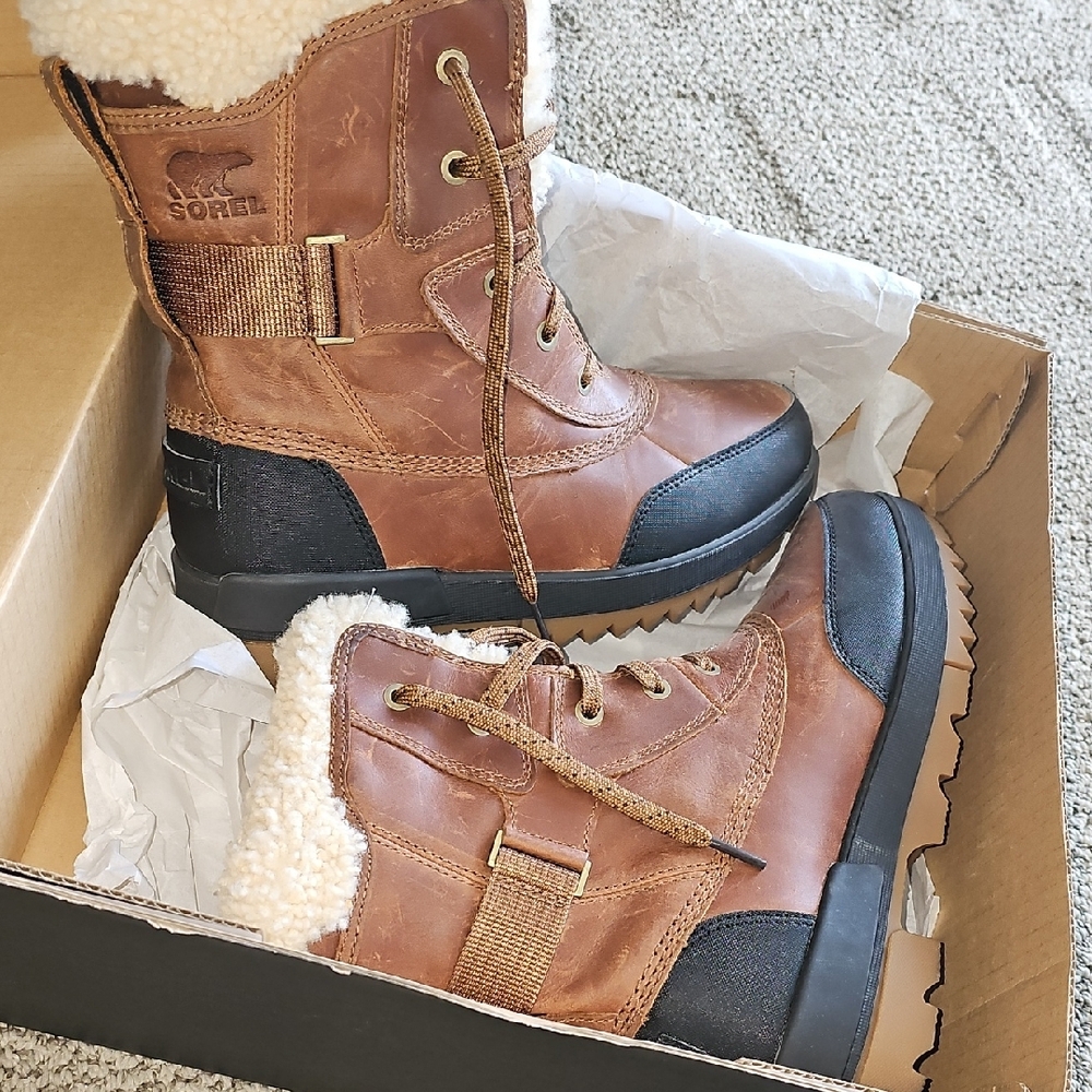 Sorel Brown and Black Rugged Winter Boots